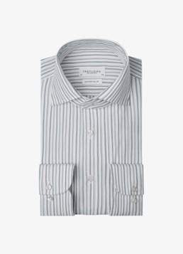 Profuomo Heren Slim fit overhemd met streepprint in de kleur Blauw, maat: 44