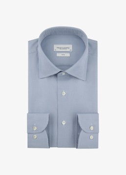 Profuomo Heren Slim fit overhemd in de kleur Lichtblauw, maat: 43