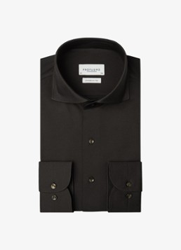 Profuomo Heren Slim fit overhemd in de kleur Donkerbruin, maat: 43