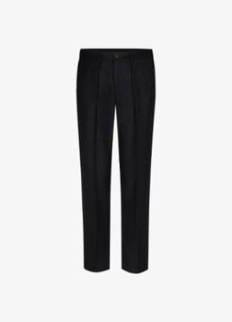 Profuomo Heren Slim fit chino in wolblend in de kleur Zwart, maat: 52