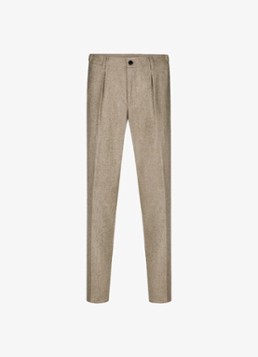 Profuomo Heren Slim fit chino in wolblend in de kleur Beige, maat: 46