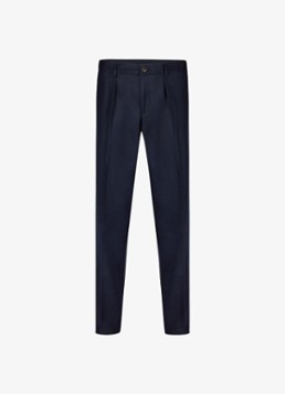 Profuomo Heren Slim fit chino in wolblend in de kleur Donkerblauw, maat: 52