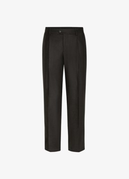 Profuomo Heren Regular fit chino in kasjmierblend in de kleur Donkerbruin, maat: 46