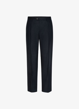 Profuomo Heren Regular fit chino in kasjmierblend in de kleur Donkerblauw, maat: 48