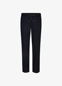 Profuomo Heren Regular fit broek in wolblend in de kleur Donkerblauw, maat: 52