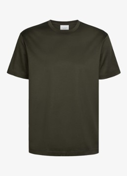 Profuomo Heren Luxury T-shirt met stretch in de kleur Donkergroen, maat: S