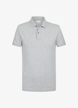Profuomo Heren Polo in pique in de kleur Grijs, maat: S