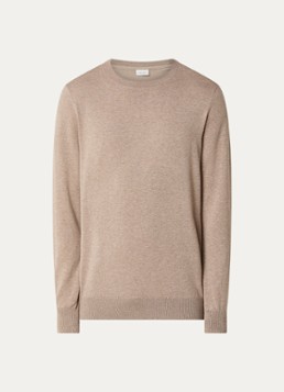 Profuomo Heren Luxury fijngebreide pullover in de kleur Beige, maat: XXL