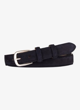 Profuomo Heren Riem van suède in de kleur Donkerblauw, maat: 105