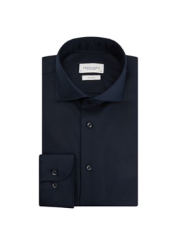 Profuomo Heren Strijkvrij slim fit overhemd in de kleur Donkerblauw, maat: 45