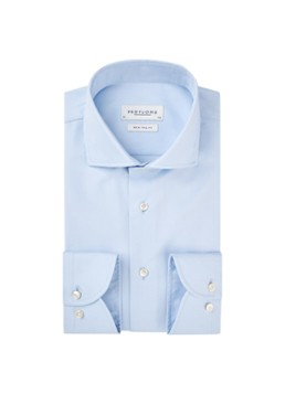 Profuomo Heren Slim fit overhemd met cutaway kraag in de kleur Blauw, maat: 44