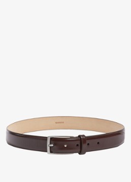 Sandro Heren Riem van leer in de kleur Chocoladebruin