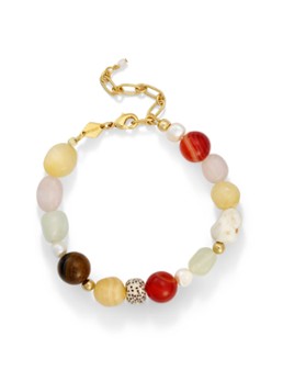 ANNI LU Dames Seaside kralenarmband verguld in de kleur Beige, maat: 1sz
