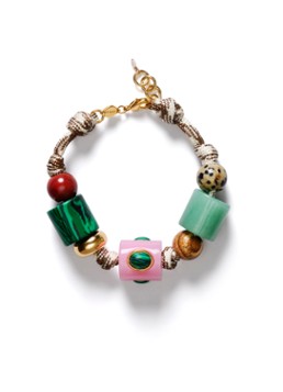 ANNI LU Dames Heartland armband verguld in de kleur Groen, maat: OS