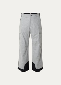 Moncler Heren Straight fit ski-broek van scheerwol met klepzakken in de kleur Grijsmele, maat: M