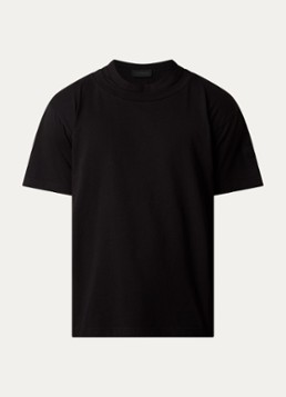 Moncler Heren T-shirt met logo in de kleur Zwart, maat: S