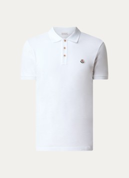 Moncler Heren Regular fit polo van piqué katoen in de kleur Wit, maat: S