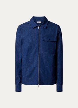 Moncler Heren Overshirt van chambray met borstzak in de kleur Indigo, maat: S