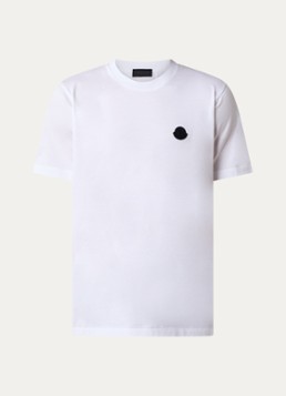 Moncler Heren T-shirt met logo en backprint in de kleur Wit, maat: M