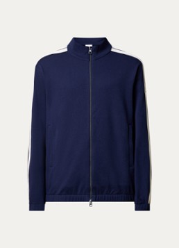 Moncler Heren Sweatvest met logo in de kleur Donkerblauw, maat: L