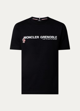 Moncler Heren T-shirt met logoprint in de kleur Zwart, maat: S