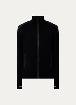 Moncler Heren Fijngebreid vest van scheerwol met donsvulling in de kleur Zwart, maat: M