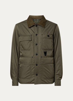 Moncler Heren Waterton gewatteerd jack met donsvulling en klepzakken in de kleur Legergroen, maat: 2/M