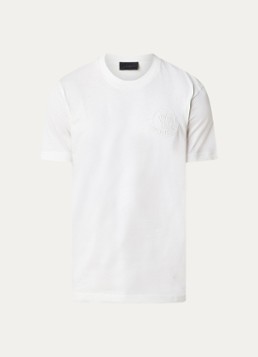 Moncler Heren T-shirt met 3D logo in de kleur Gebroken wit, maat: S