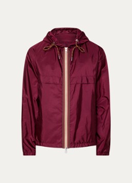 Moncler Heren Nidge windjack met capuchon en steekzakken in de kleur Aubergine, maat: 1/S
