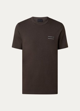 Moncler Heren T-shirt met logo in de kleur Donkerbruin, maat: S