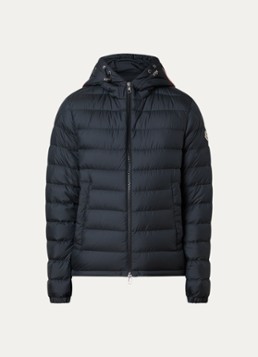 Moncler Heren Gewatteerde jas met donsvulling en capuchon in de kleur Zwart, maat: 1/S