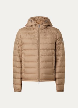 Moncler Heren Gewatteerde jas met donsvulling en capuchon in de kleur Zand, maat: 1/S