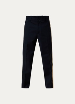 Moncler Heren Straight fit pantalon met trekkoord en steekzakken in de kleur Donkerblauw, maat: 50