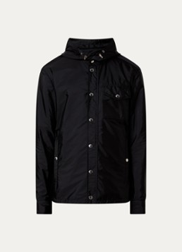 Moncler Heren Duvainne windjack met capuchon en logo in de kleur Zwart, maat: 3/L