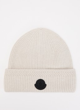 Moncler Heren Muts in kasjmierblend met logo in de kleur Beige, maat: OS