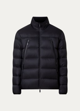 Moncler Heren Dalalven puffer jack met donsvulling en opbergbare capuchon in de kleur Zwart, maat: 4/XL