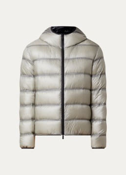 Moncler Heren Guadiana puffer jack met donsvulling en capuchon in de kleur Gebroken wit, maat: 4/XL