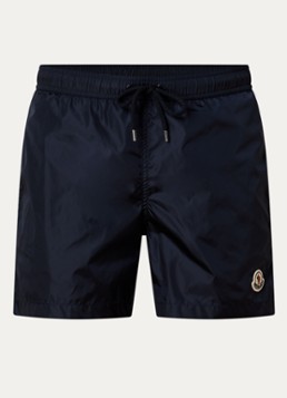 Moncler Heren Zwemshorts met steekzakken en logo in de kleur Donkerblauw, maat: XL