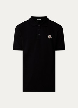 Moncler Heren Regular fit polo met logo in de kleur Zwart, maat: S