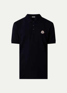 Moncler Heren Regular fit polo met logo in de kleur Donkerblauw, maat: S