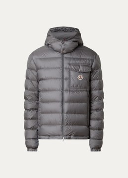 Moncler Heren Verith pufferjack met donsvulling en afneembare capuchon in de kleur Grijs, maat: 2/M