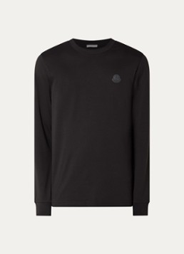 Moncler Heren Longsleeve met logo in de kleur Zwart, maat: S