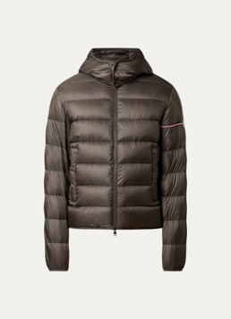 Moncler Heren Ravenlock puffer jack met donsvulling en afneembare capuchon in de kleur Bronsgroen, maat: 3/L