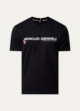 Moncler Heren T-shirt met logo in de kleur Zwart, maat: S