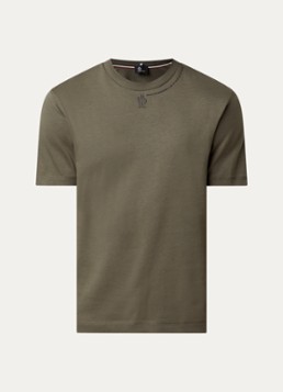 Moncler Heren T-shirt met logoprint in de kleur Bronsgroen, maat: S