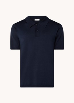 Sandro Heren Regular fit fijngebreide polo met stretch in de kleur Donkerblauw