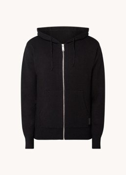 Sandro Heren Sweatvest met steekzakken en logo in de kleur Zwart