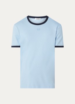Sandro Heren T-shirt met logoborduring in de kleur Blauwgrijs