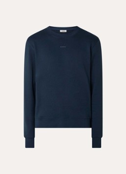Sandro Heren Sweater met logo in de kleur Donkerblauw