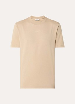 Sandro Heren T-shirt met logo in de kleur Beige